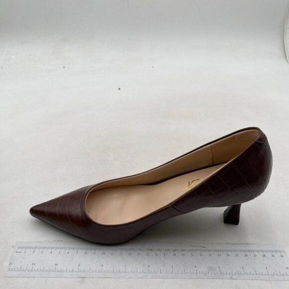 Fowt Simple Solid Croc-Embossed Pointed Toe Black… - image 2